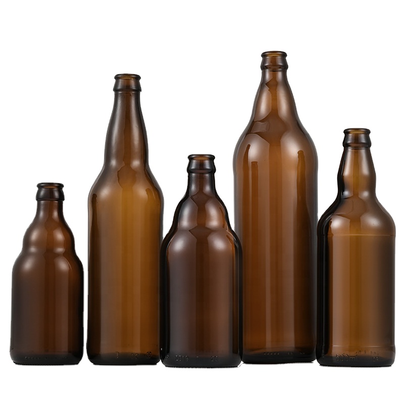 Empty 330ml 500ml 640ml 1000ml amber clear blue glass beer bottle