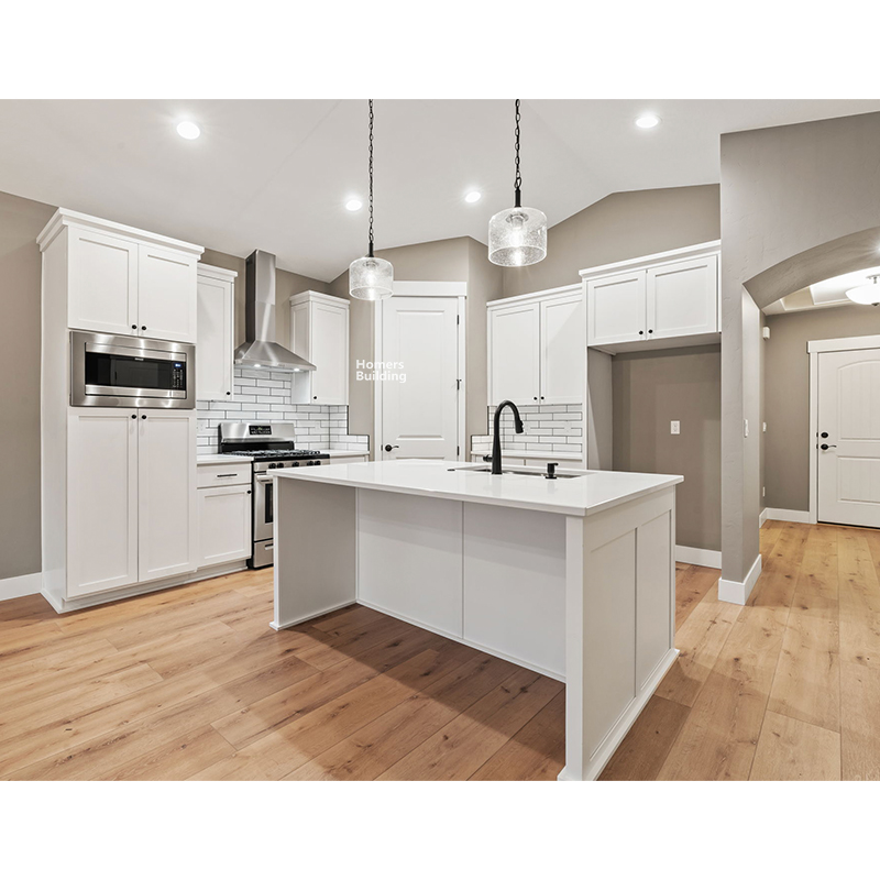 Solid Wood White Shaker Design Kitchen <a href='/cabinet/'>Cabinet</a>s With Under Mounted Stainless Steel Kitchen Sinks