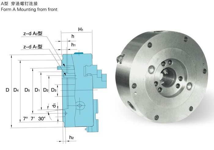 K11 series Three-jaw Self-centering chuck type A2