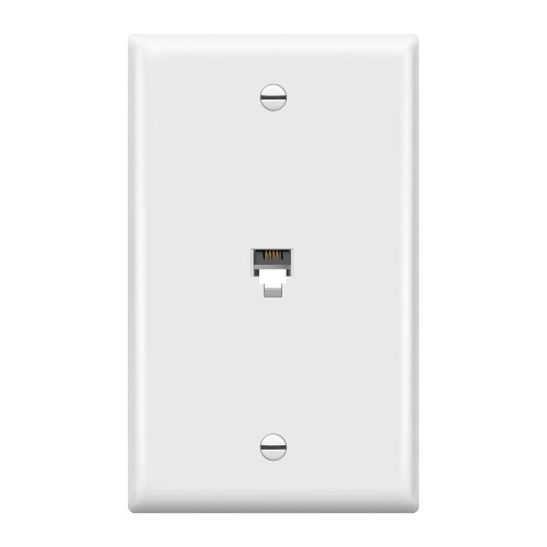 HTL Data-come Devices, RJ11 Telephone Jack Wall Plate 6-Position, 4-Conductor 6611/6651