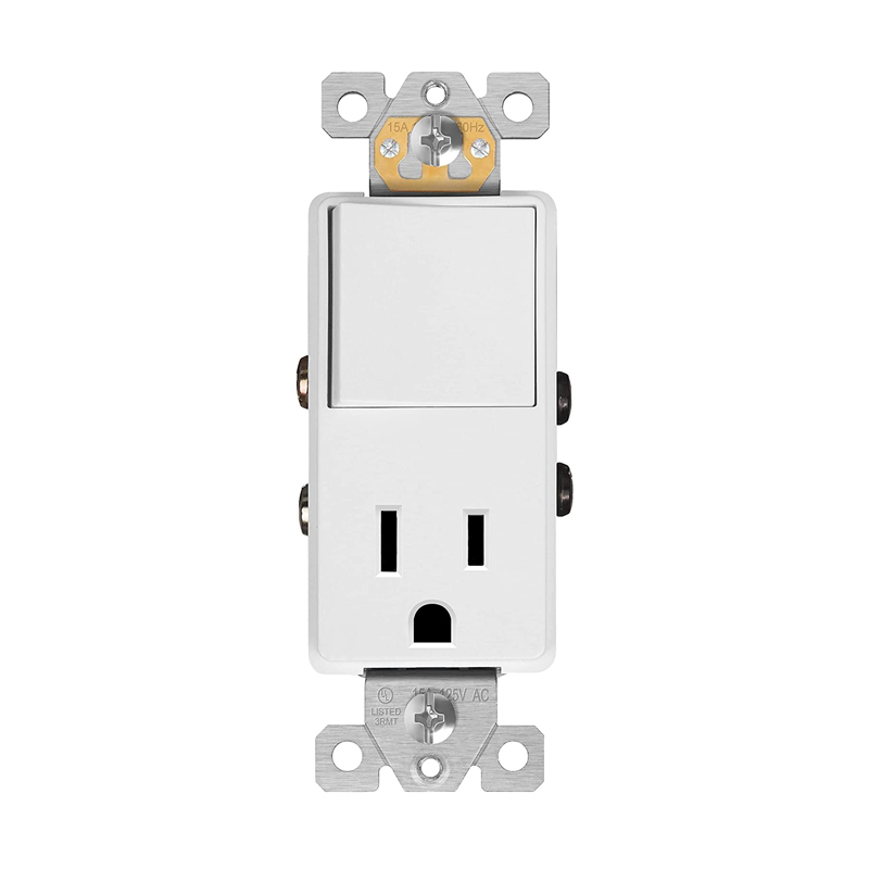 Combination Decorator Paddle Receptacle and Rocker Switch YQRDS215