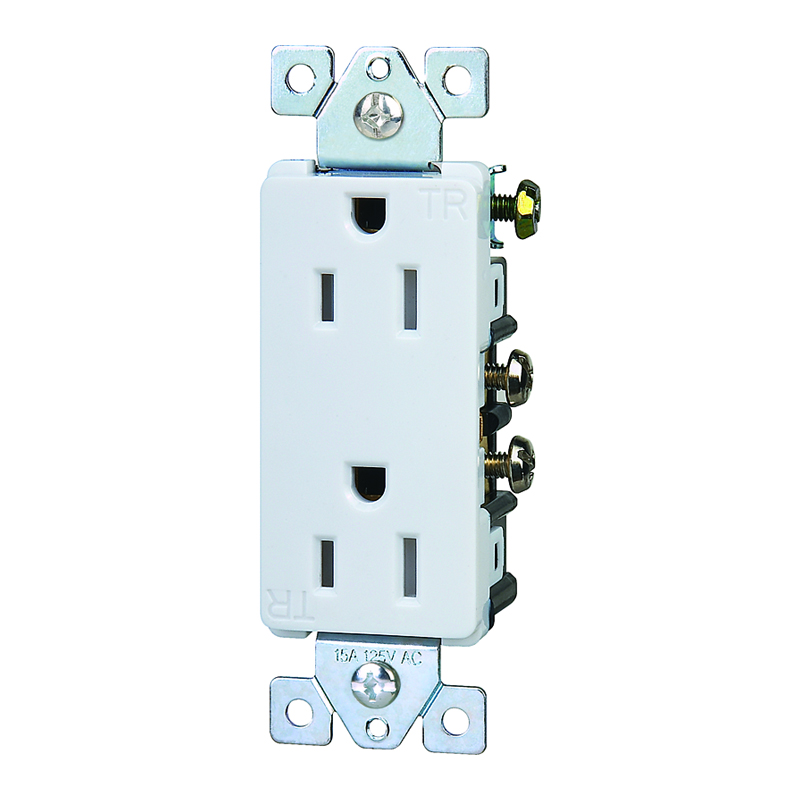 Residential Grade <a href='/15a/'>15A</a> Tamper-Resistant <a href='/decorator-receptacle/'>Decorator Receptacle</a> YQ15R-DTR