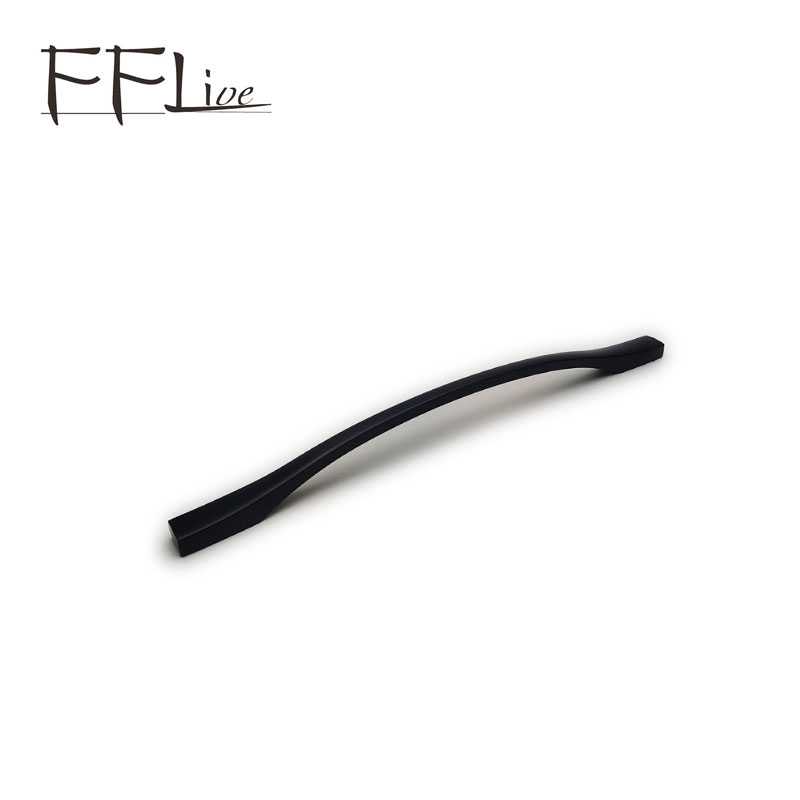 Black Aluminum Furniture Hardware Door Handles And Knobs