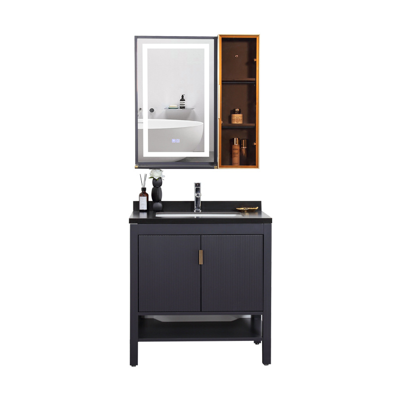 Modern floor standing Bathroom cabinet with Wood grain color  