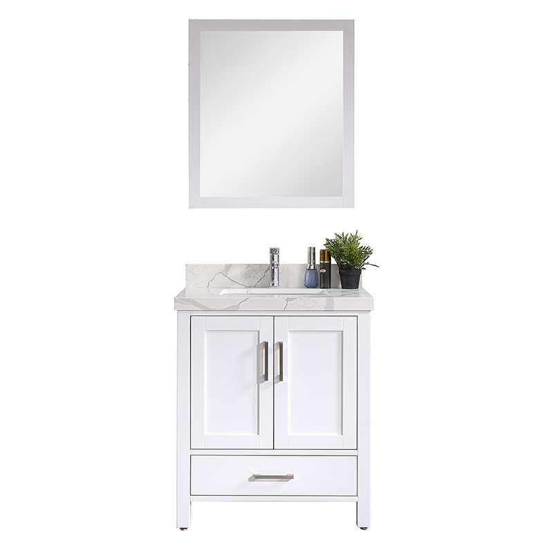 30inch Solid Wood Bathroom Vanity With Quartz Countertop