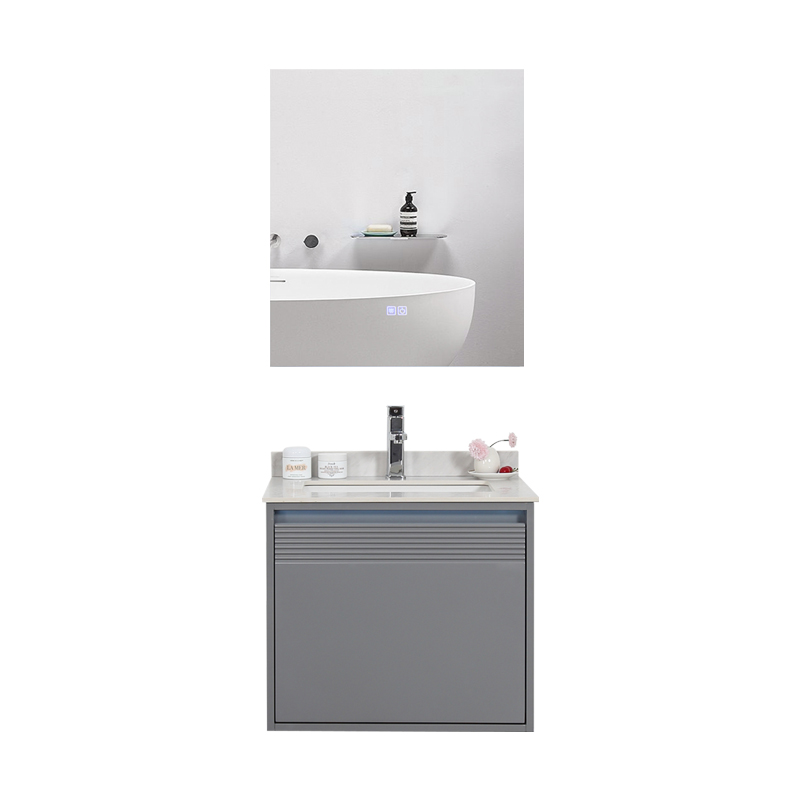 Modern Bathroom cabinet with slab ceramic basin ,small size with 600mm