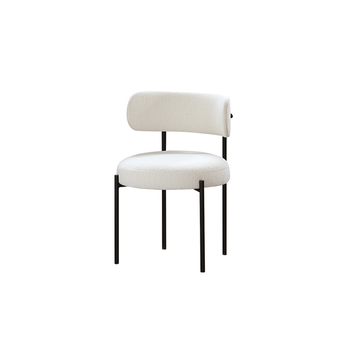 Modern Simple Comfortable Fashion Versatile Luxe Ailsa <a href='/dining-chair/'>Dining Chair</a>—Boucle Fabric(white)