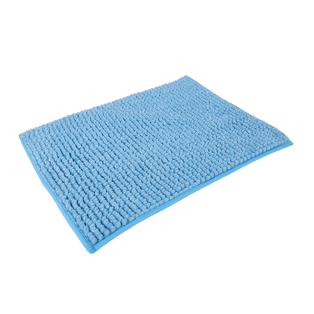 Water absorbent 21 x 34 inches light blue non slip shaggy chenille <a href='/bath-mat/'>bath mat</a>