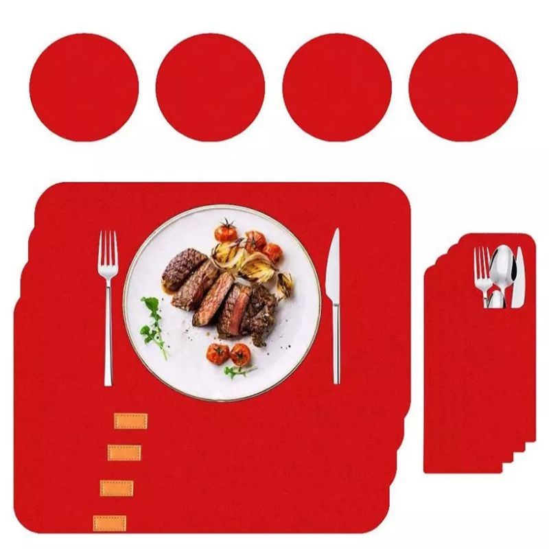 12-piece mat mat set absorbent table mat non-slip heat resistant felt mat teacup mat