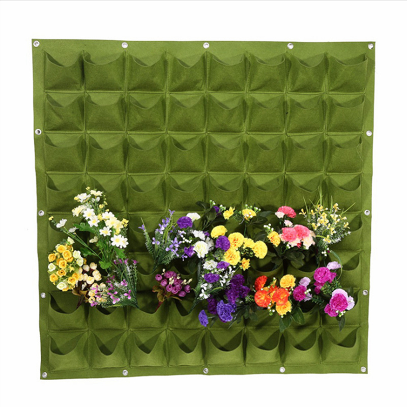 Black felt fabric garden vertical 24 bag green planting bag Wall mounted vegetable plant planting bag