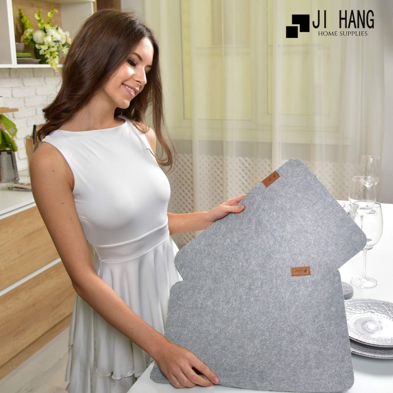 Nordic felt meal cushion cup cushion knife and fork bag set with thick insulating felt mat for cleaning