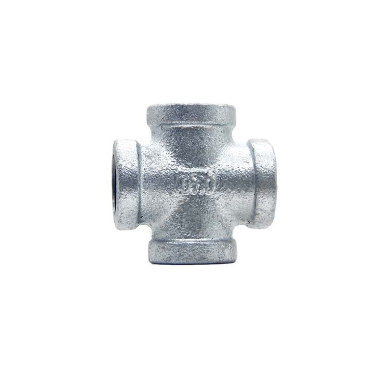 China plumbing material hot dipped galvanized equal female cross iron pipe fitting DIY furniture