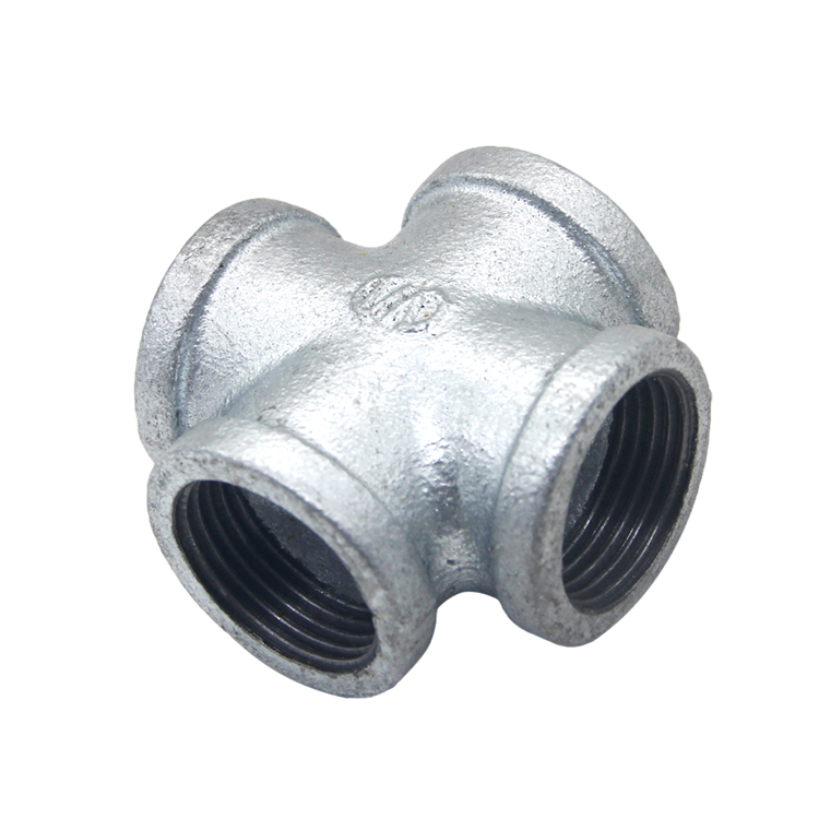 Best Selling Galvanized Malleable <a href='/iron-pipe-fittings/'>Iron Pipe Fittings</a> Cross Cast Iron GI Pipe Fittings Plumbing Materials For Water Gas Pipe 