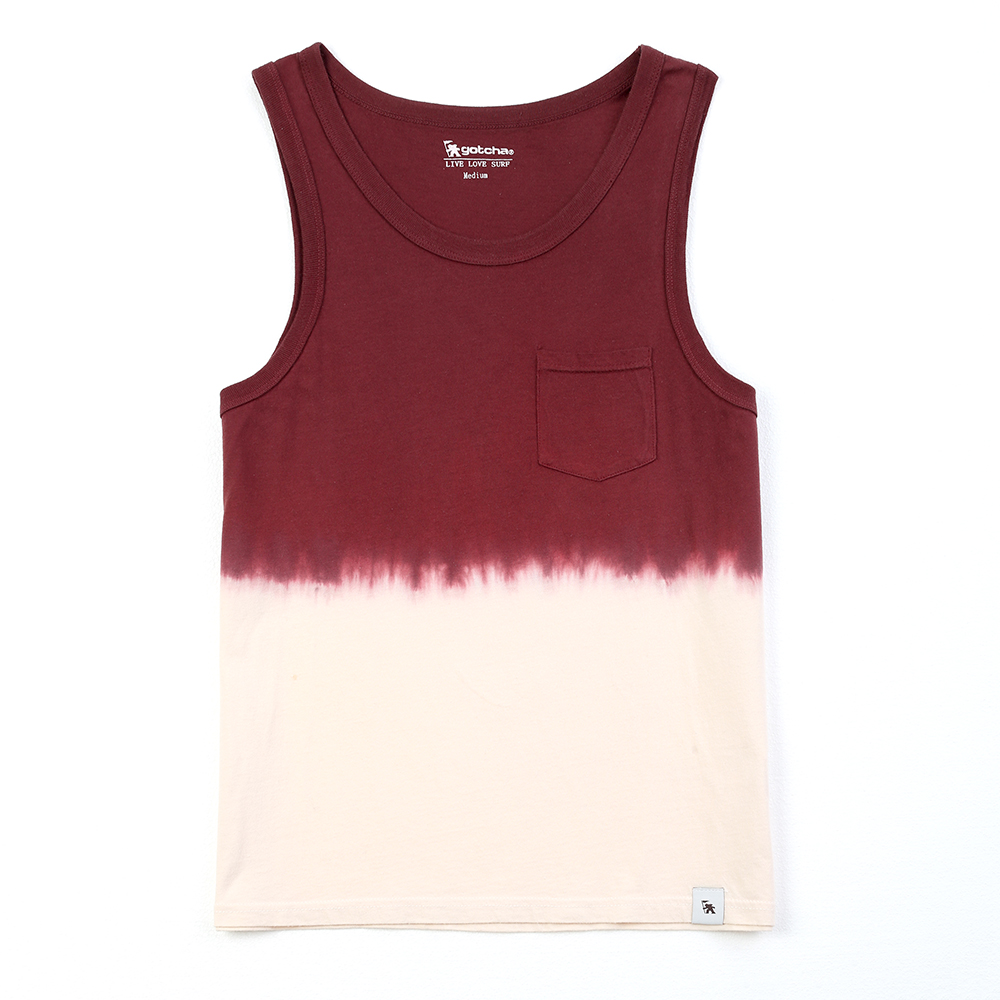 Men's full cotton dip dye casual tank