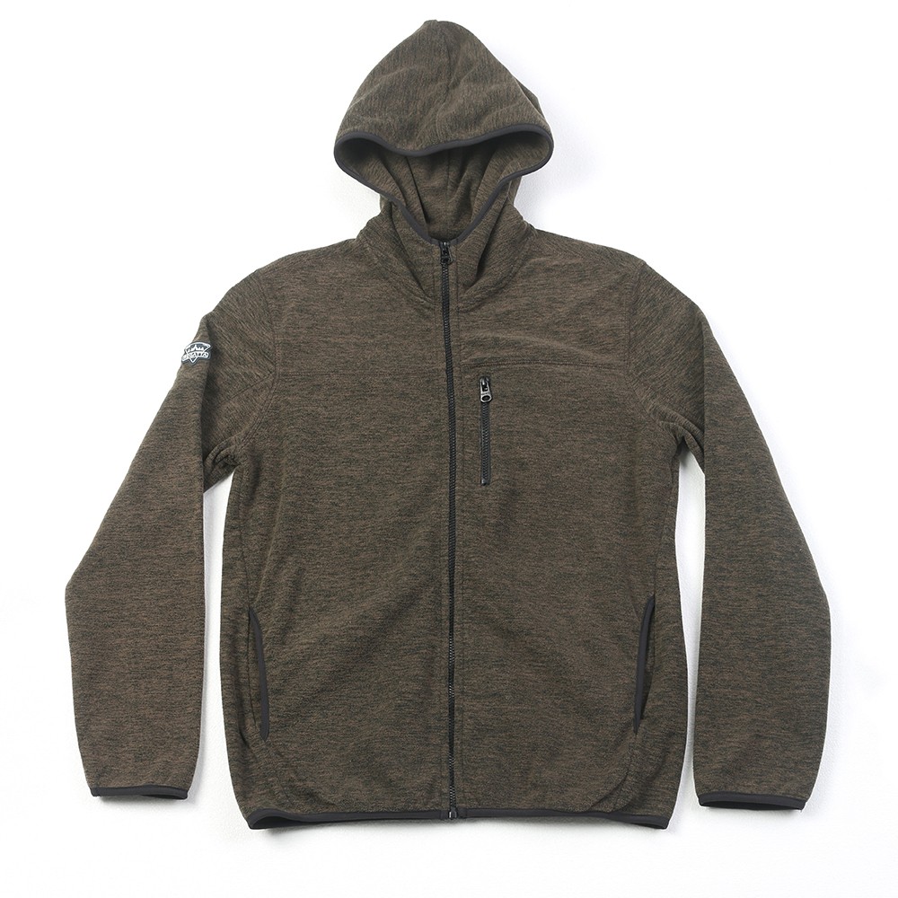 Men's full zip space dye sustainable polar fleece hoodie