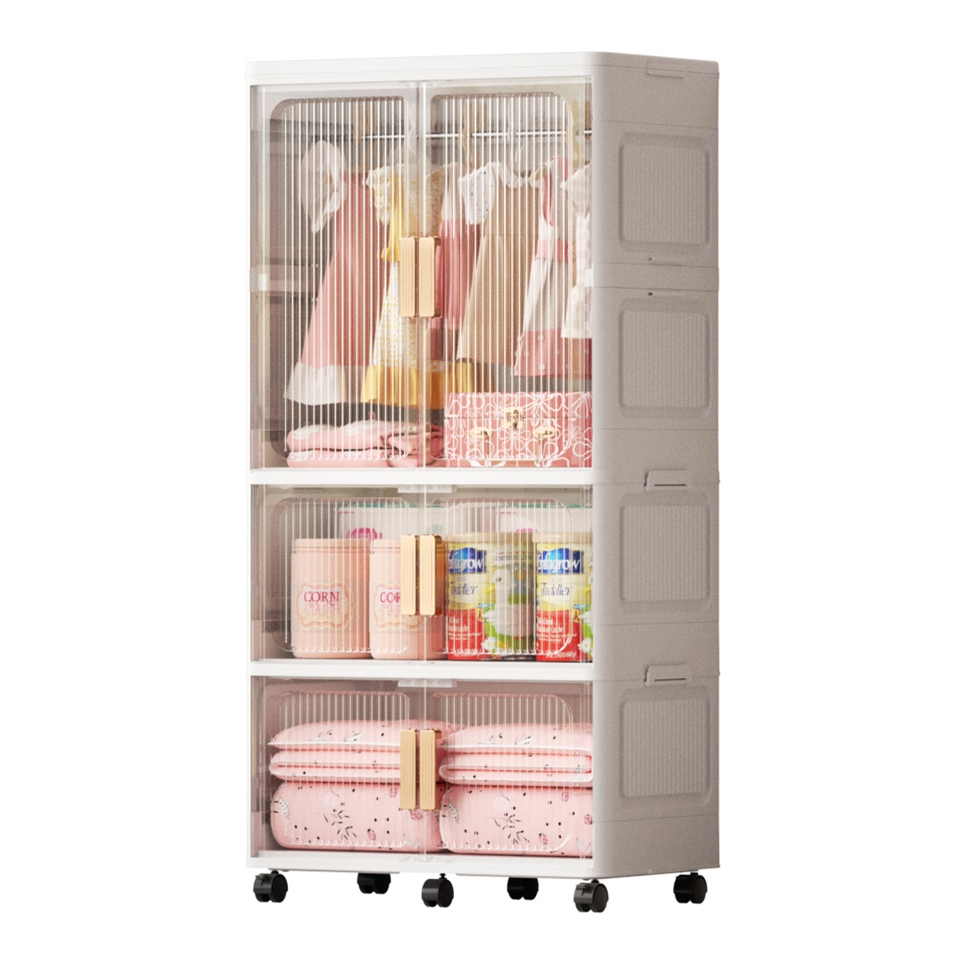 Factory Direct Sale Plastic Foldable Wardrobe Kids' Storage Collapsible Drawers <a href='/cabinet/'>Cabinet</a> 