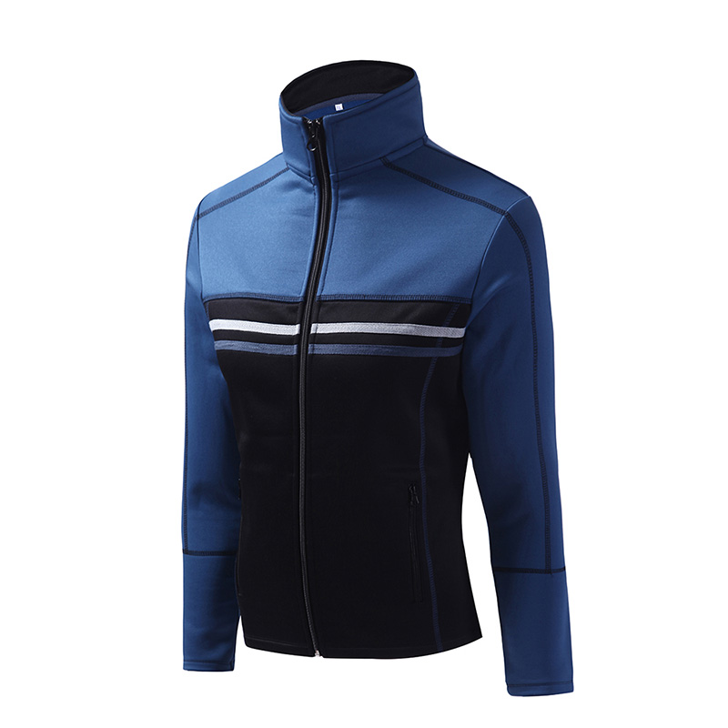 Slim-fitting jacket with standing collar 03