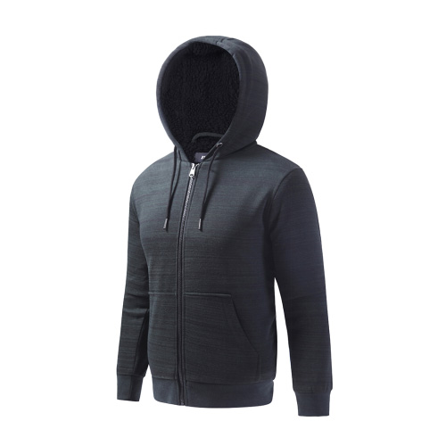 Hooded jacket with low collar 01