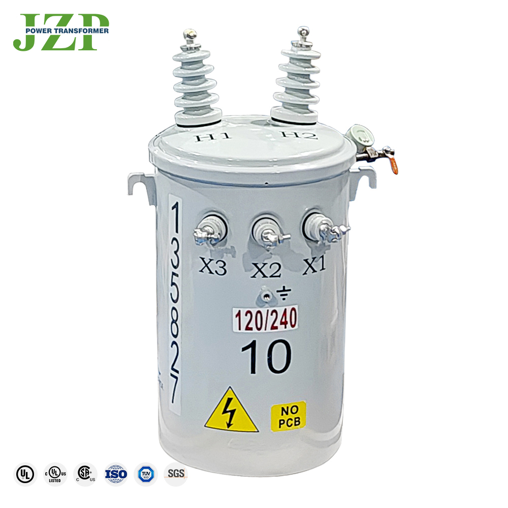 JZP Equip With Lightning Rod 125kva 150 kva 7200v 208/120v Subtractive Polarity Pole-mount Transformer