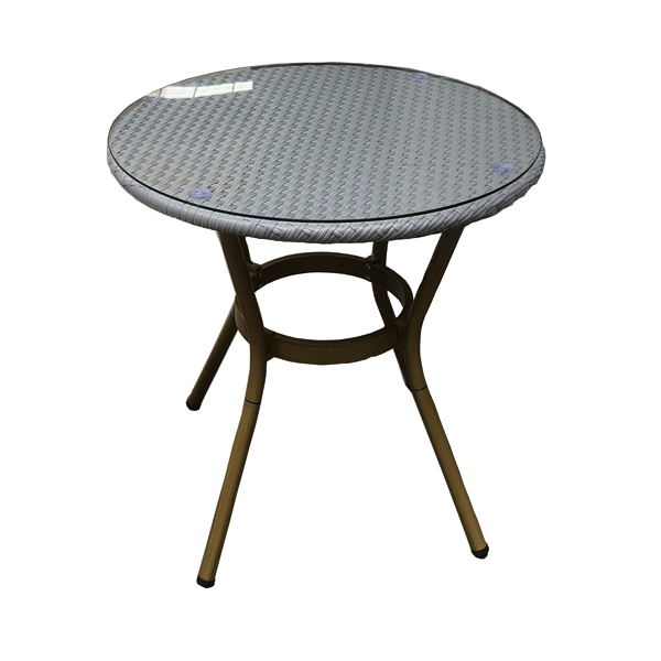 JJT2001 Bamboo looking aluminum rattan bistro table