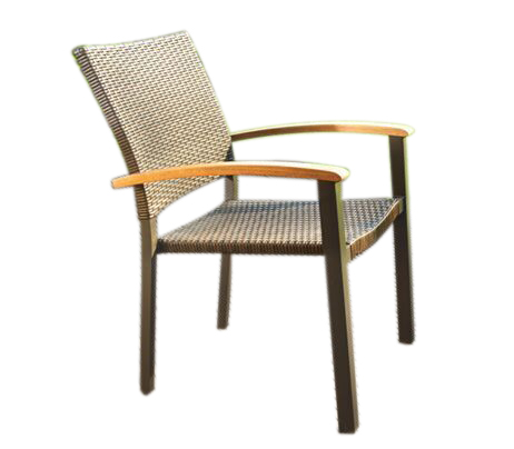 JJC211W Aluminum rattan stacking <a href='/chair/'>chair</a> with ps wood armrest