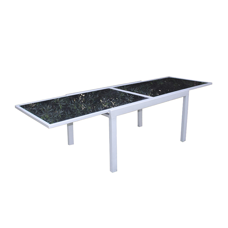 JJT6133G Aluminum extension glass table