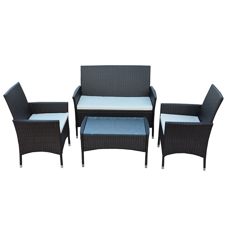 JJS315 Steel frame rattan 4pcs sofa set