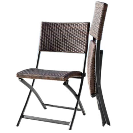 JJC214W Rattan Effect folding Chair