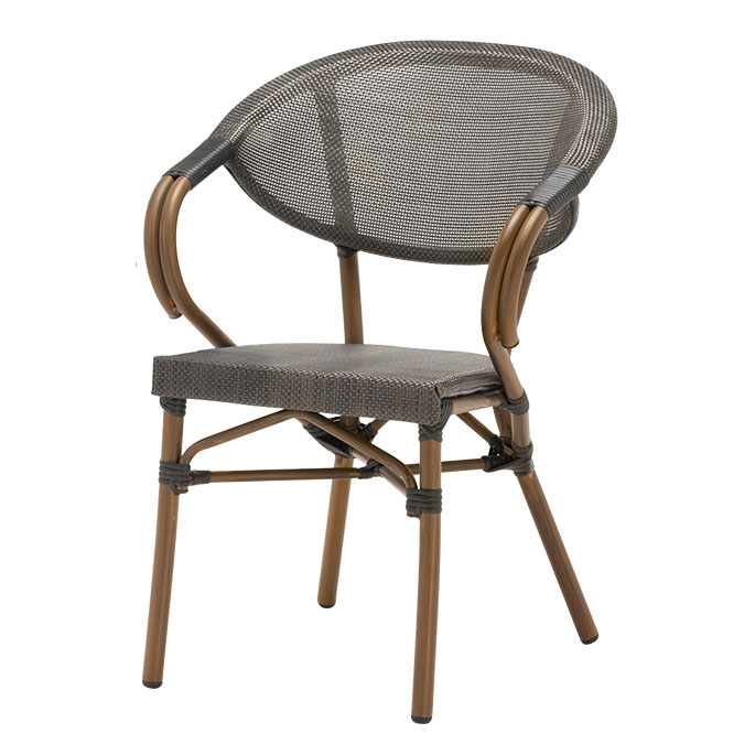 JJC4001 Bamboo looking Aluminum bistro Outdoor <a href='/dining-chair/'>Dining Chair</a>