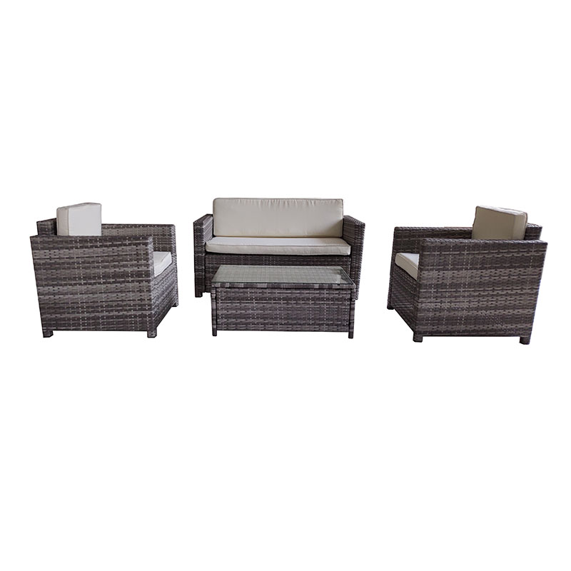 JJS3070W Steel frame rattan 4pcs sofa set