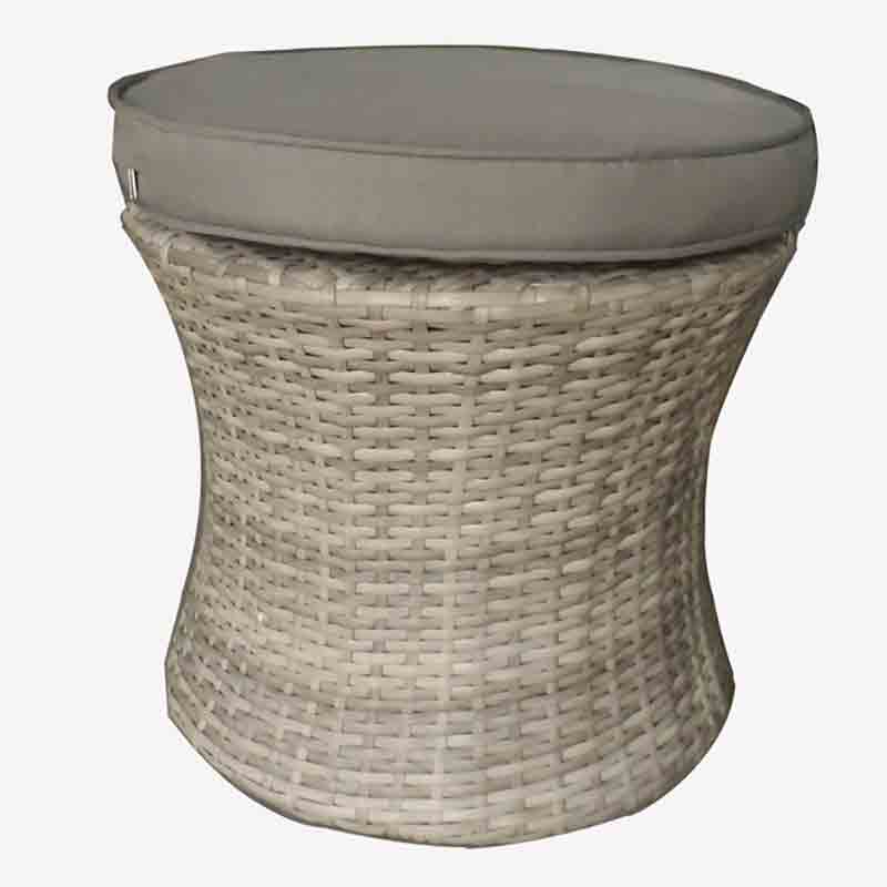 JJF1184W Steel frame rattan ottoman