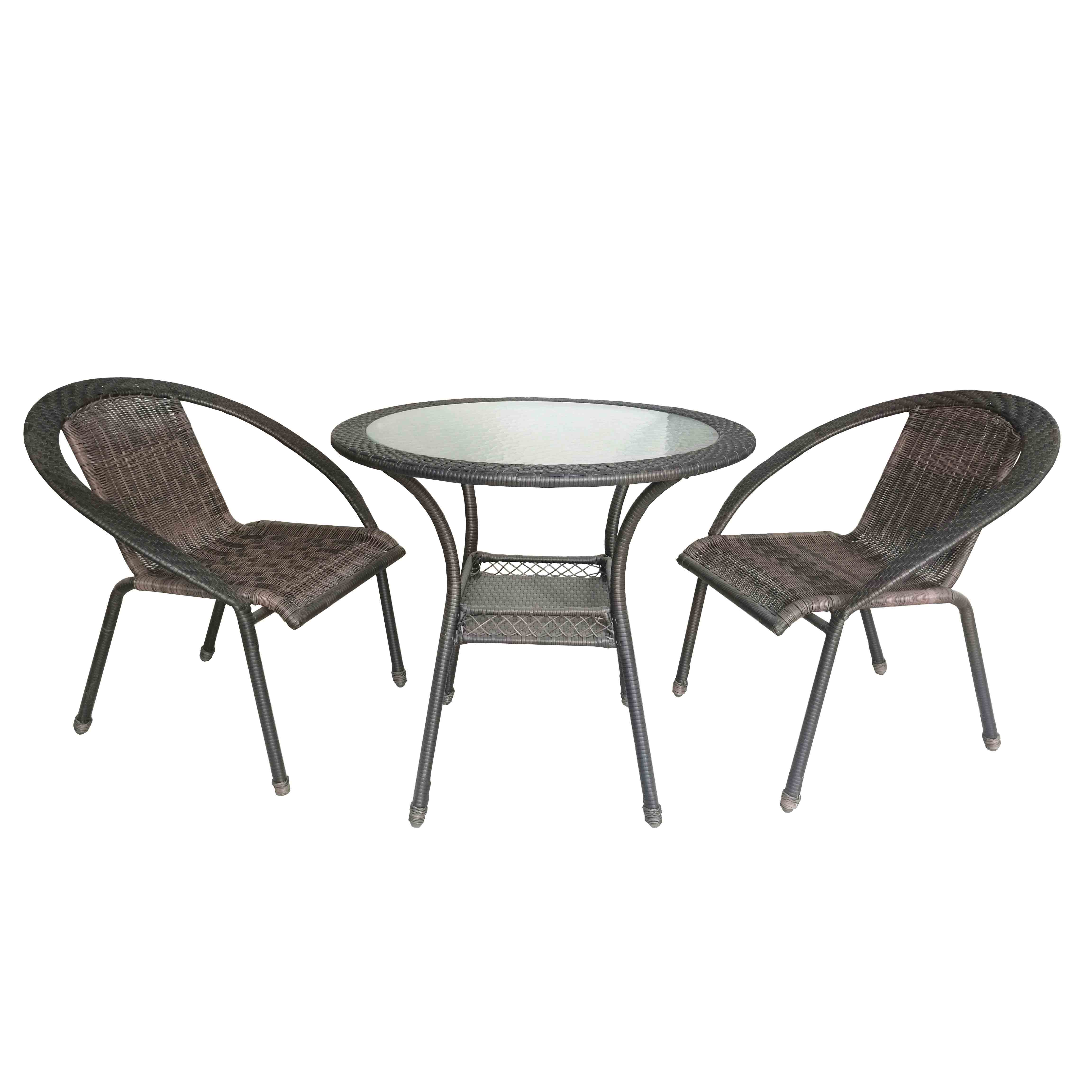 JJS3201 Steel frame rattan patio set