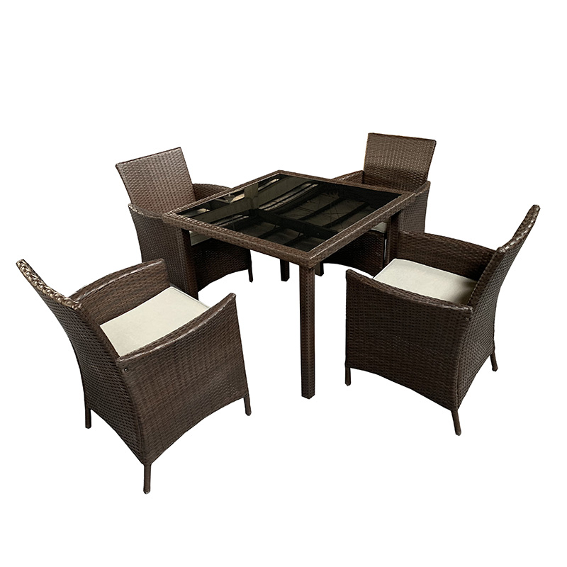 JJS319 Steel frame rattan garden dinning set