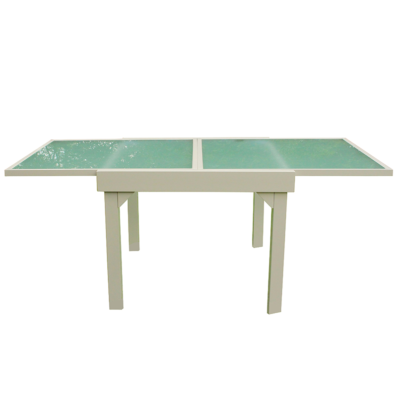 JJT6132G Aluminum extension glass table