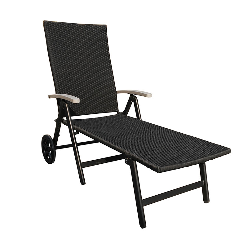 JJL5194W Aluminum rattan folding lounger