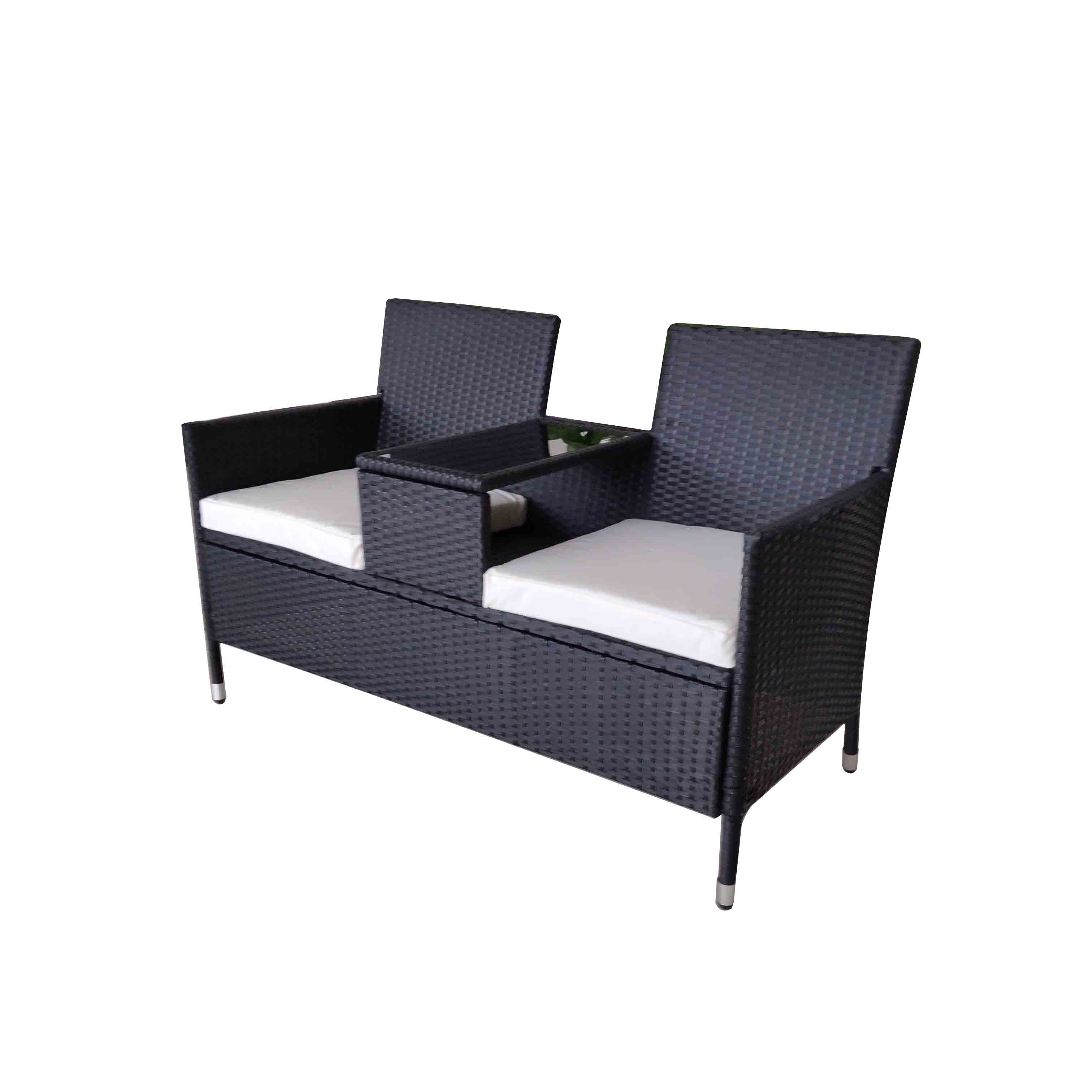 JJC3188W Steel rattan loveseat