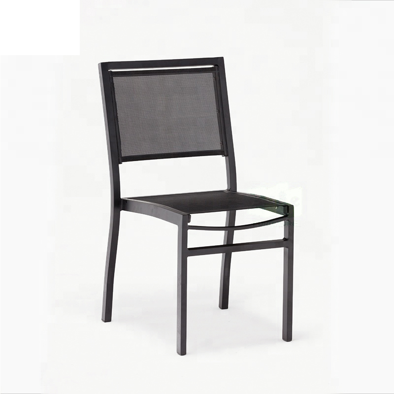 JJC418 Aluminum textilene stacking <a href='/chair/'>chair</a> without armrest