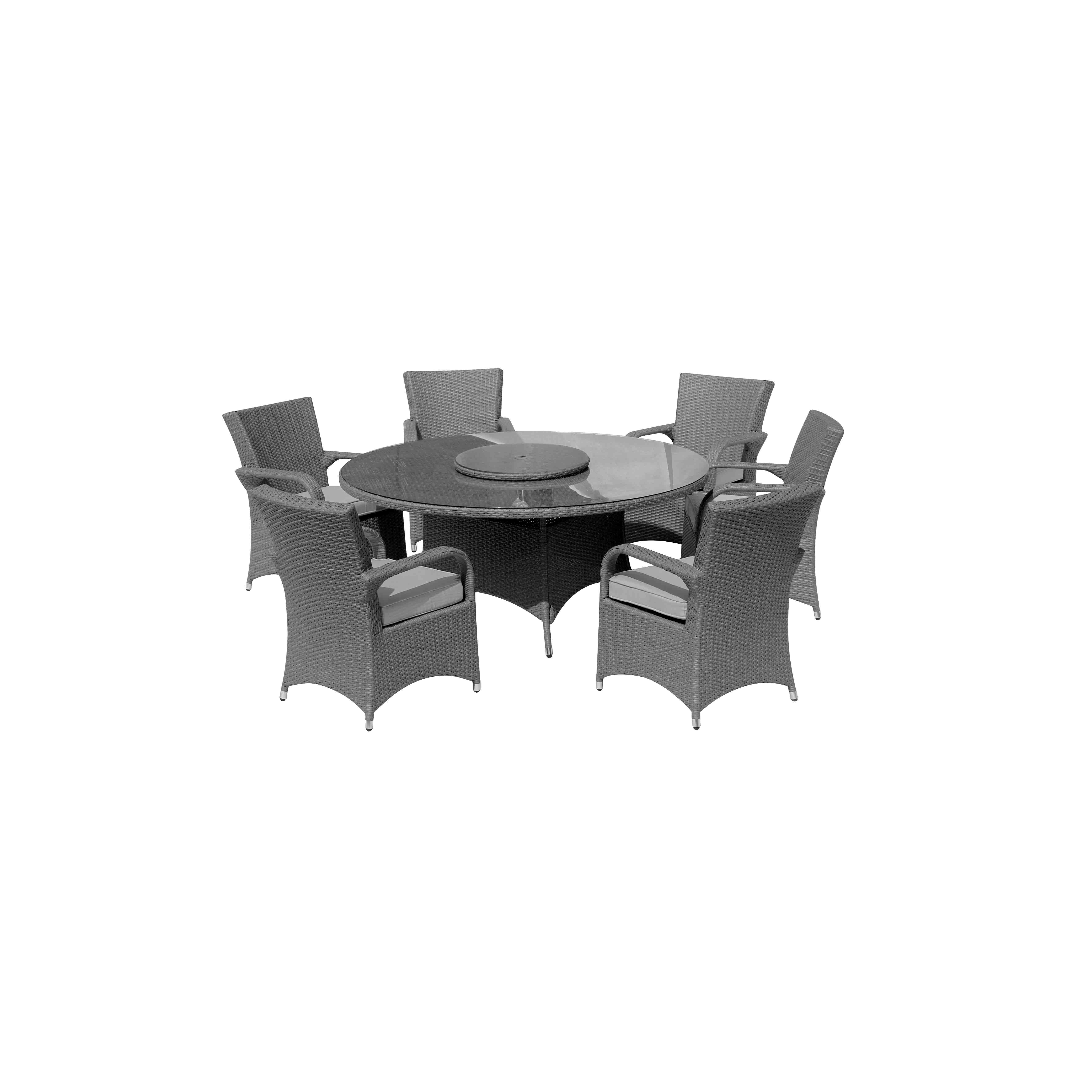 JJS208AL Aluminum rattan 7pcs dining set