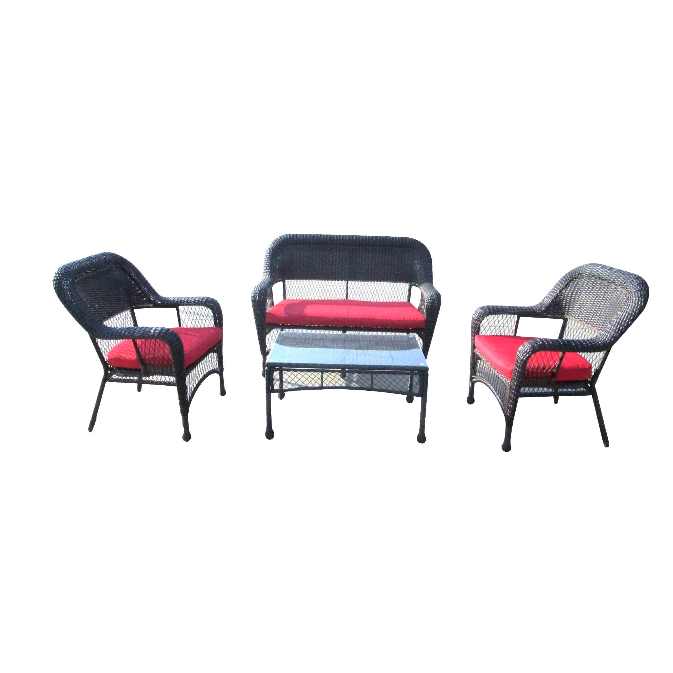 JJS181ST Steel frame rattan 4pcs sofa set