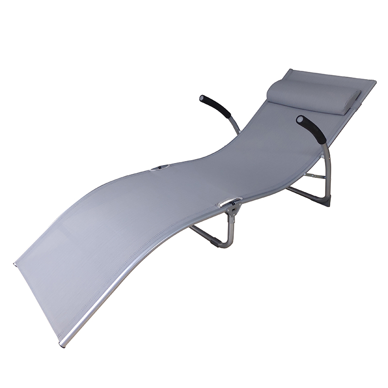 JJ014ST Steel frame folding <a href='/lounge/'>lounge</a>r with armrest