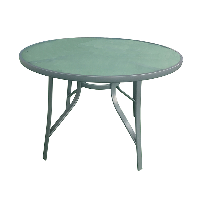 JJT3123G Steel frame outdoor glass table