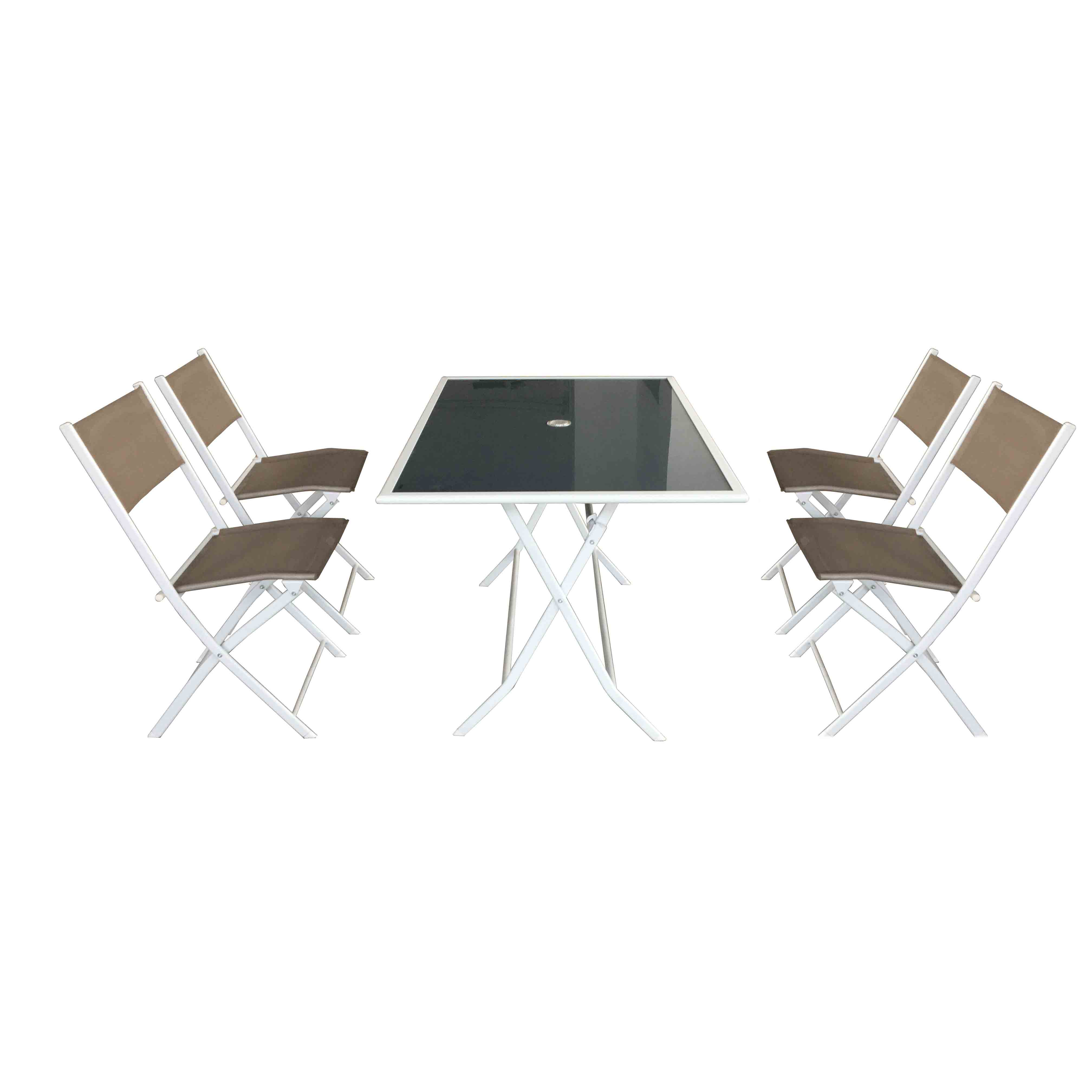 JJS512 Steel frame textilene folding garden set