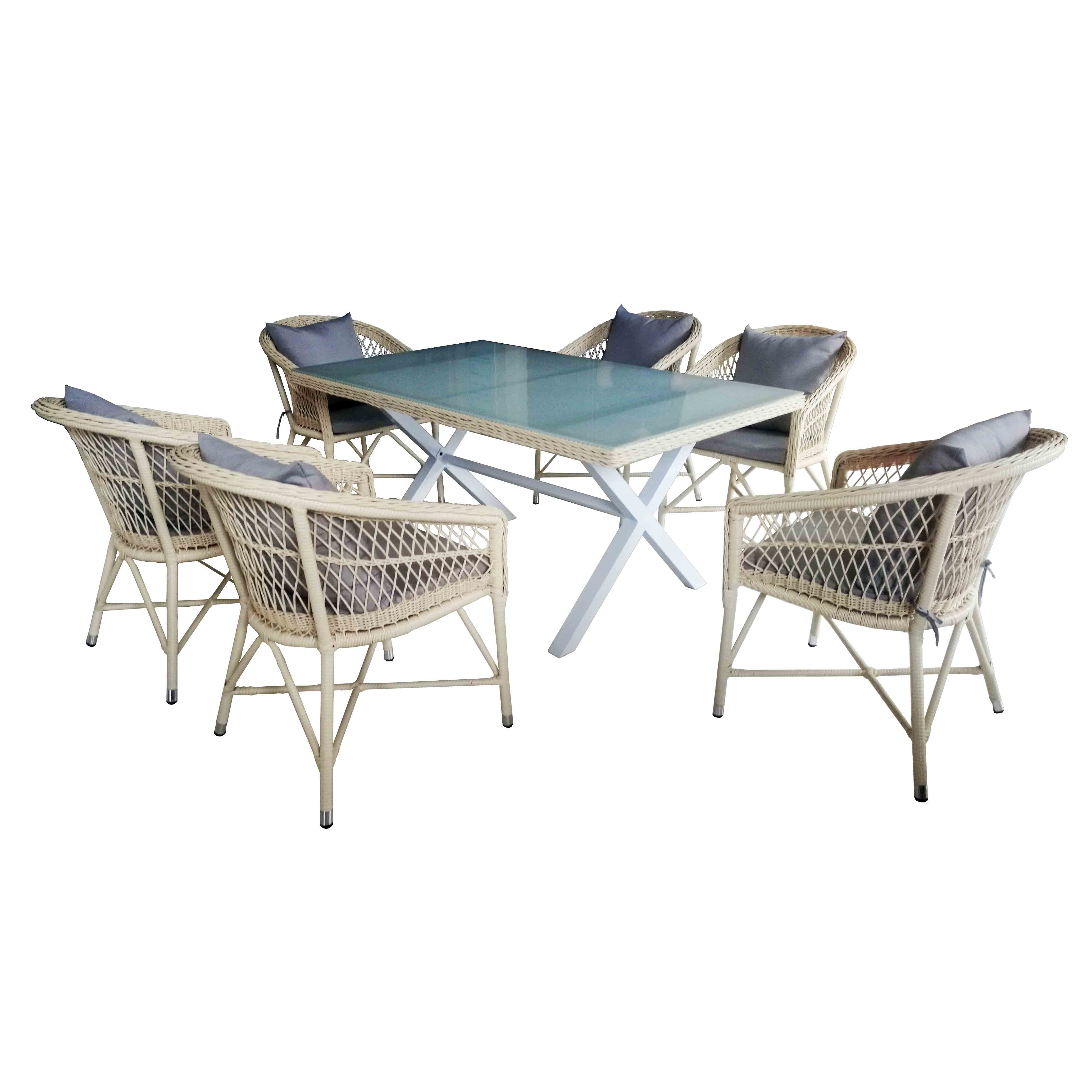 JJS230AL Aluminum rattan dining set