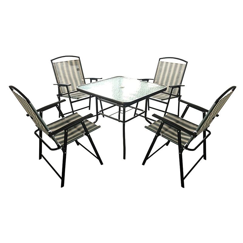 JJS513 Steel frame textilene folding garden set