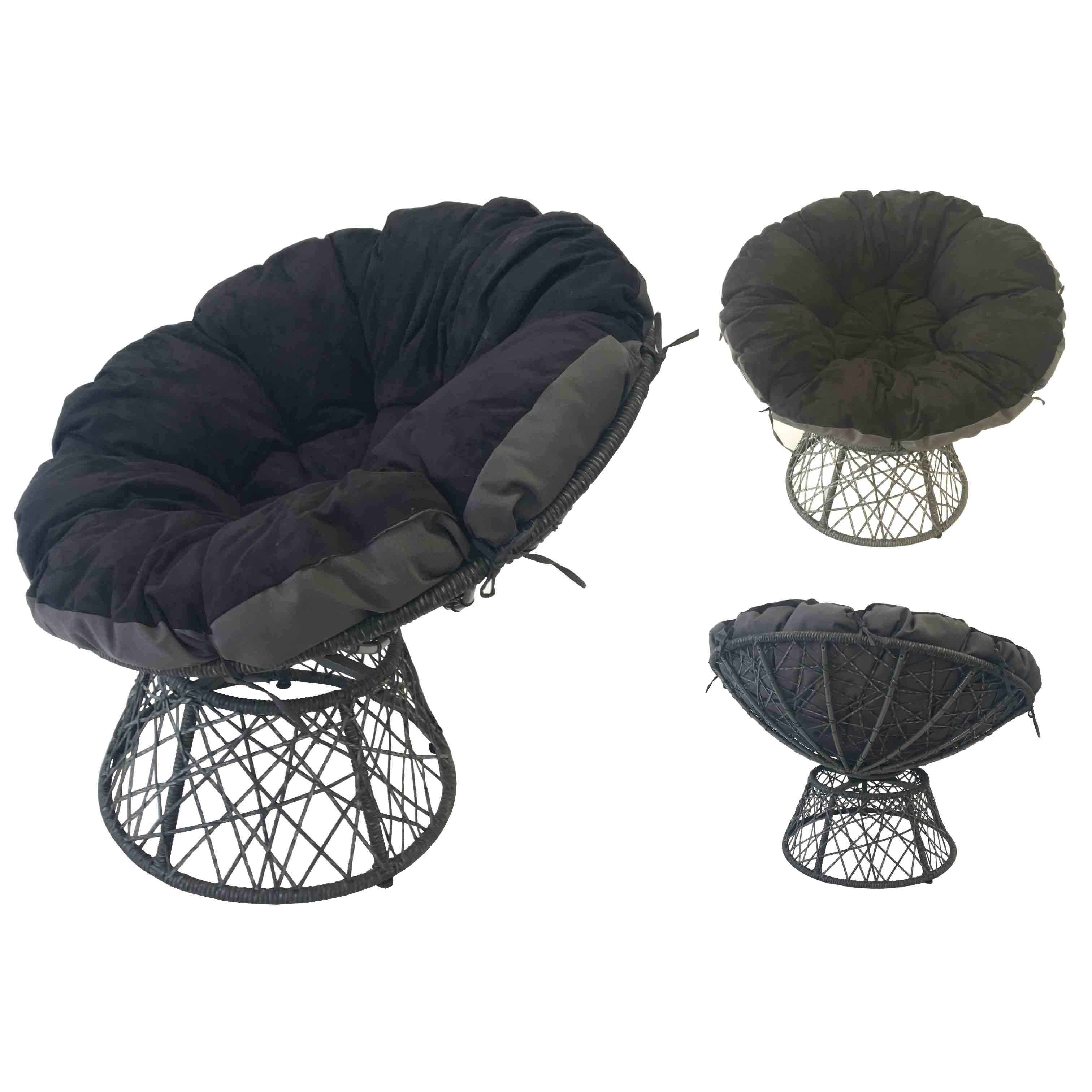 JJC5101W Steel rattan Swival <a href='/chair/'>chair</a> with big cushion