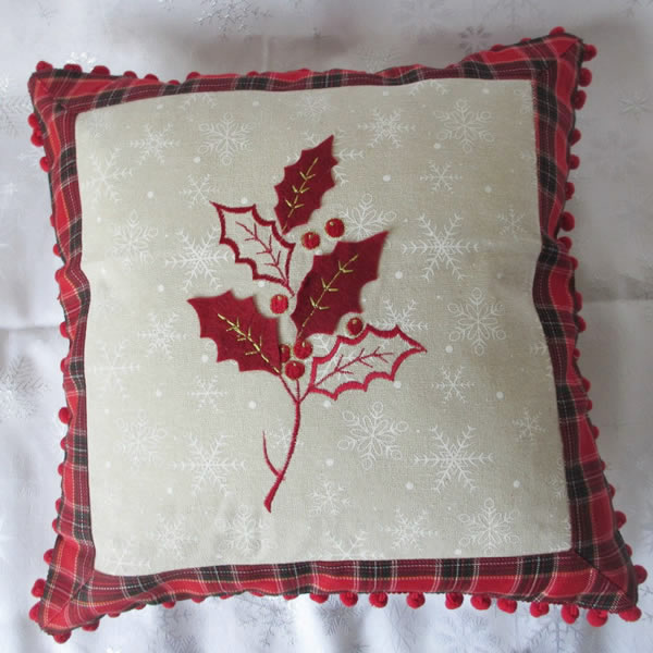 Fancy Embroidery <a href='/christmas/'>Christmas</a> Cushion