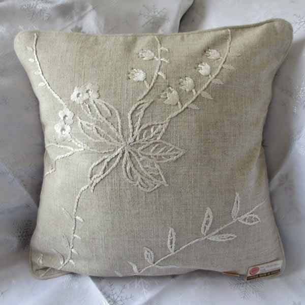 Custom Linen Embroidered <a href='/cushion-cover/'>Cushion Cover</a>s