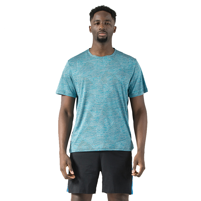 Men Colourfu Plaid Quick Drying Crew Neck Short Sleeve T Shirt