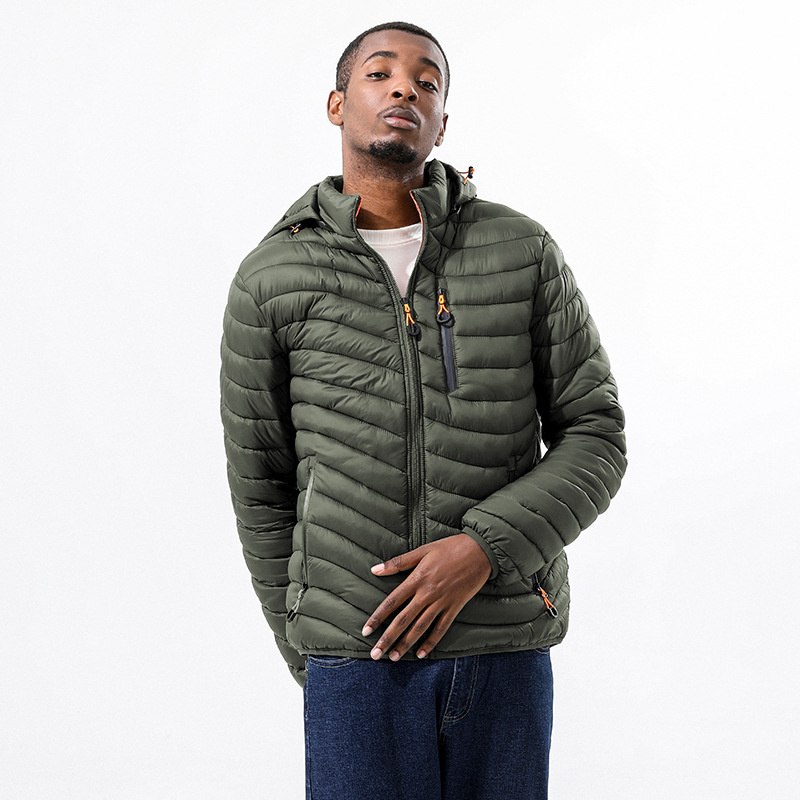 Men’s <a href='/lightweight/'>Lightweight</a> Hooded Puffer <a href='/jacket/'>Jacket</a>