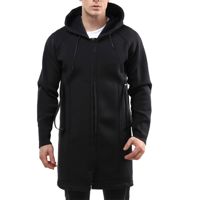 Men Lightweight Hooded Waterproof Long Rain Jacket